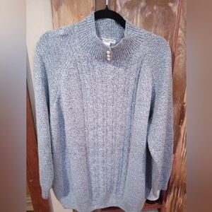 Rebecca Malone Light Gray Turtleneck Sweater